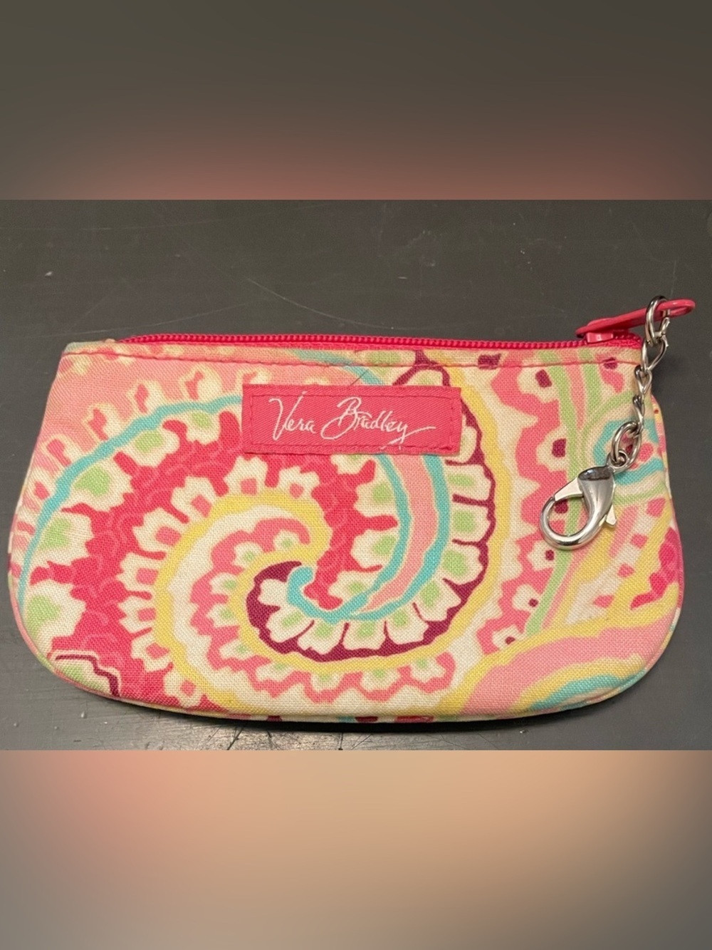 Vera Bradley  pink Paisley card holder change purse tiny bag mini bag